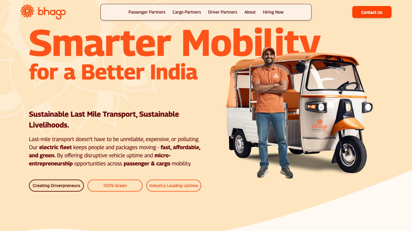Bhago Mobility - Modern logistics platform interface